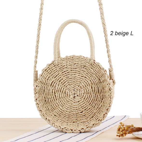 Handbags Round Straw Handmade Rattan Woven