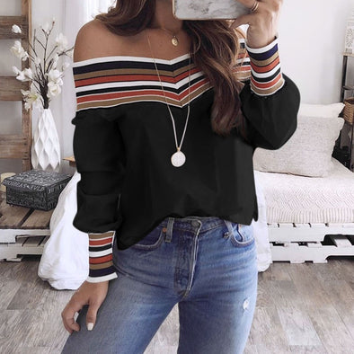 Blouse Dorothy Multicolor Long Sleeve Off Shoulder