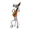 Metal Figurine pop A Playing Guitar Saxophone Singing Cat Figurine Furnishing