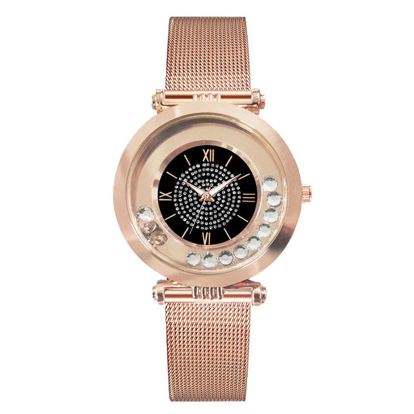 Dress Watches Quartz Screen Stainless Steel Diamond Wristwatches