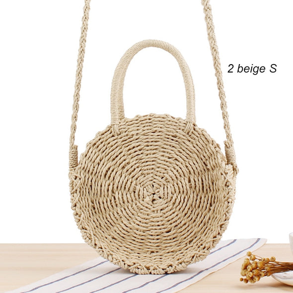 Handbags Round Straw Handmade Rattan Woven