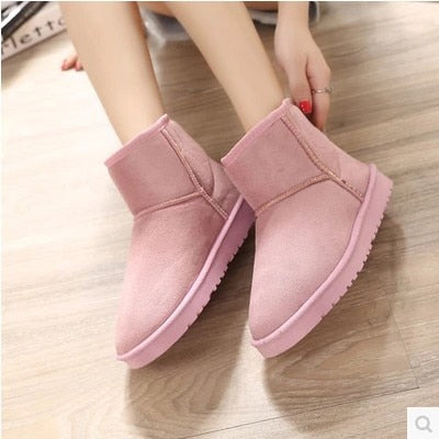  Lfzhjzc Classic Flat Womens Snow Boots, Comfortable Warm Womens  Winter Boots, Faux Fur, Ankle Warm, Outdoor Walking Ankle Booties (Color :  Pink, Size : 8.5) : Clothing, Shoes & Jewelry