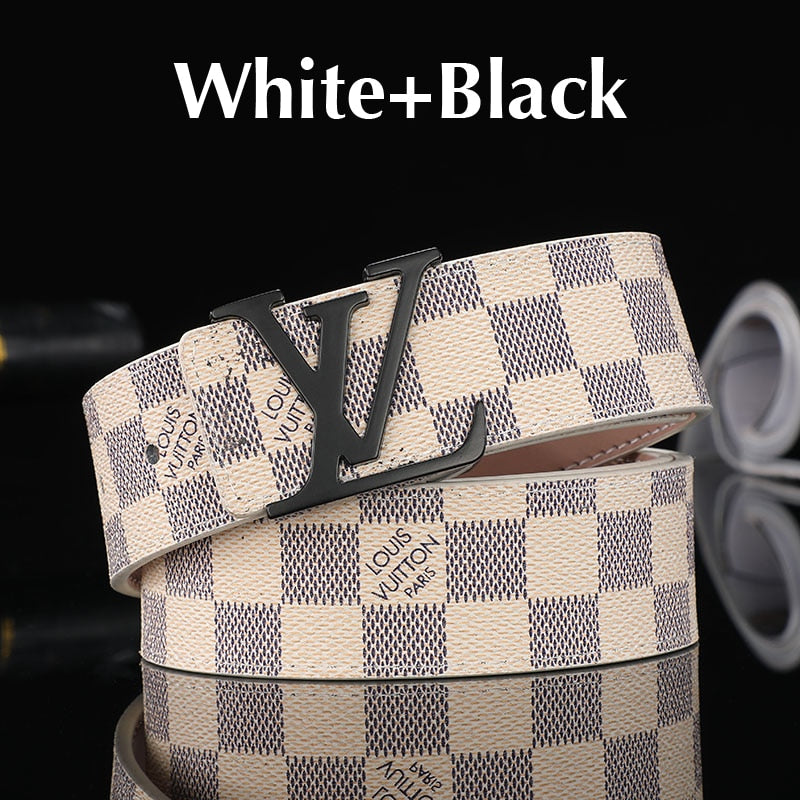 Louis Vuitton White Checkered Belt