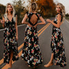 Dress Ivonne Backless Lace Floral Deep V Neck Sexy