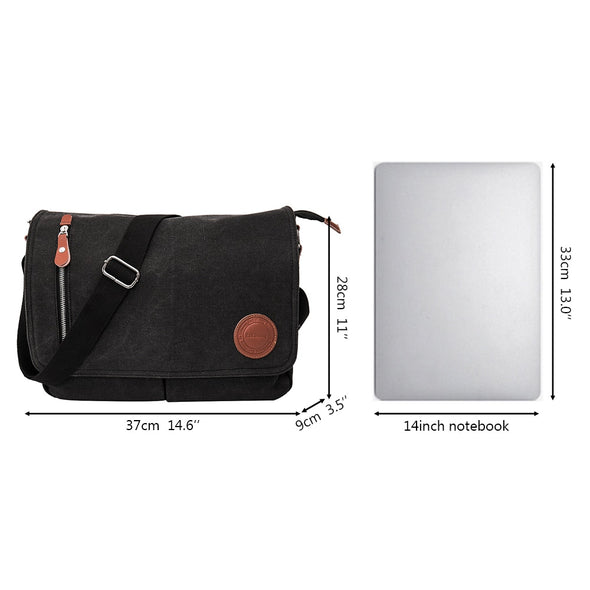 Messenger Shoulder for Men Canvas PU Leather Crossbody Bags Men