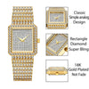 Diamond Watch Luxury Brand Gold Square Watch Minimalist Analog Quartz Movt