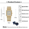 Diamond Watch Luxury Brand Gold Square Watch Minimalist Analog Quartz Movt