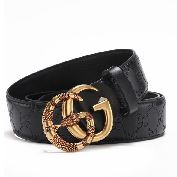 Real Genuine Leather GG Belt Luxury Designer Brand High Quality Double G Belt Classic Brass G Buckle GG Men Women Belt For Dress