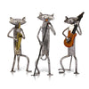 Metal Figurine pop A Playing Guitar Saxophone Singing Cat Figurine Furnishing