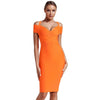 Dress Abby Bandage Elegant Off Shoulder Bandage Dress Orange Sexy Bodycon Dress Party Club