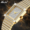 Diamond Watch Luxury Brand Gold Square Watch Minimalist Analog Quartz Movt