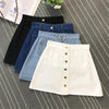 Denim Skirt Short Button - High Waist - Slim Pocket