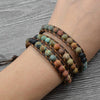 Bracelets Leather Wrap Multilayer Matte Stone