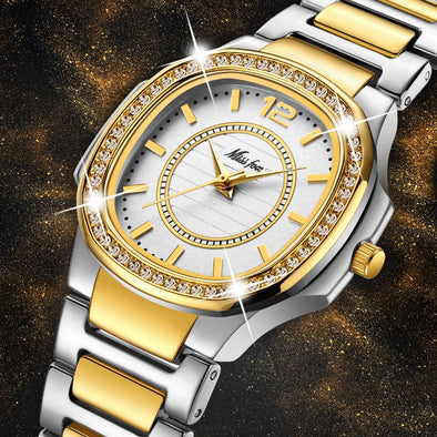 Women Watch Diamond Quartz Gold Wrist Luxury