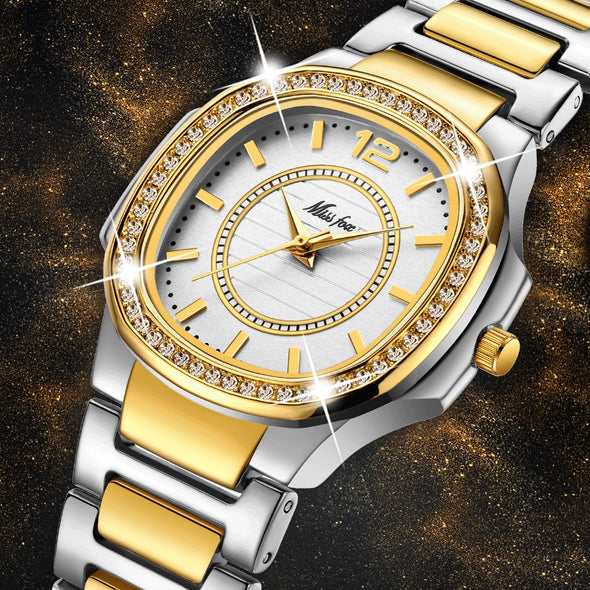 Women Watch Diamond Quartz Gold Wrist Luxury