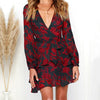 Mini Dress Sexy Bunnell Long Sleeve Floral Ruffle