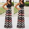 Dress Striped Design Long Boho Dress Lady Sleeveless