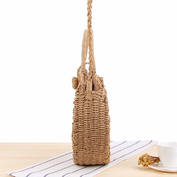 Handbags Round Straw Handmade Rattan Woven