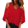 Blouse Streetwear Flare Sleeve Cold Shoulder Blouse Tunic