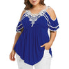 Blouse Rose Lace Shoulder V-Neck