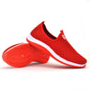 Slip on platform knitting flats soft walking shoes breathable air mesh sneakers