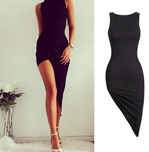 Sleeveless Dress Black Ladies Slim Bandage Party Dresses LA