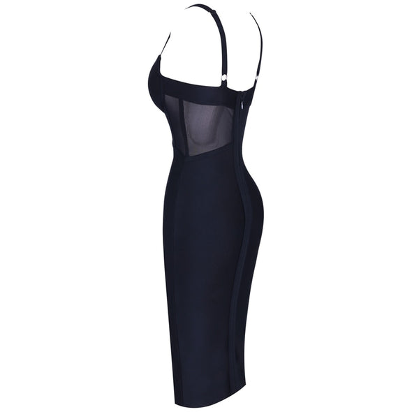 Dress Sexy Rayon Bandage Mesh Insert - Bandage Dress Black Party Night Club