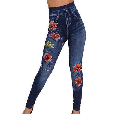 Leggings Floral Print sublimation Denim