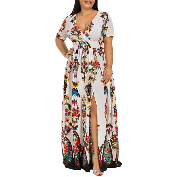 Dress Butterfly Lily Printed V-Neck Fashion Dress