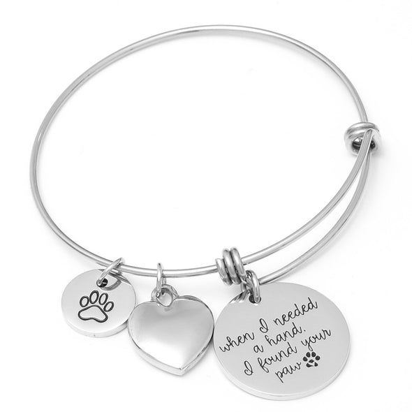 Bracelet Unisex Stainless Steel  Heart Inspirational pet Lover