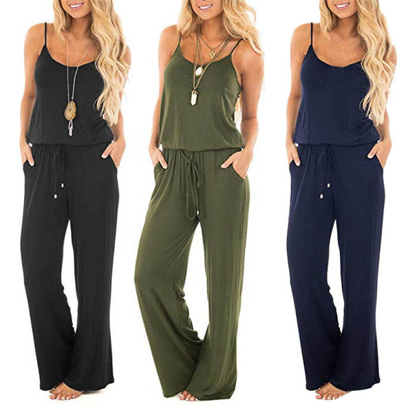 Jumpsuit Sleeveless Casual Loose Playsuit Long Trousers