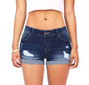 Denim shorts low waist wash soft hole