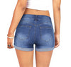 Denim shorts low waist wash soft hole