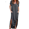 Dress Loose Casual Gallus Short Sleeves Floor-Length Long Dress