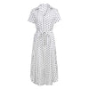 Dress Sexy Short Sleeve Solid Long Dress Casual Daily Bow Tie V Neck Dot Button