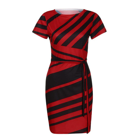 Dress Olympia Casual O-Neck Mini high Stripe Party