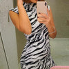 Dress Sexy Stripe Zebra Print Sleeveless Mini Elegant