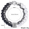 Bracelet Unisex Stone Beaded Stainless Steel