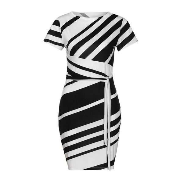 Dress Olympia Casual O-Neck Mini high Stripe Party