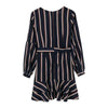 Dress Women's Fashion Lantern Sleeve Casual Striped V-Neck Ruffle Mini