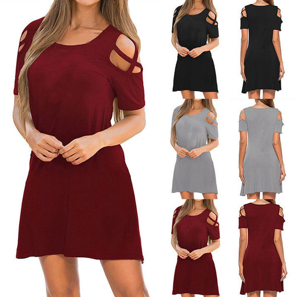 Dress Pompeya Cross Short Sleeve Off Shoulder T-Shirt