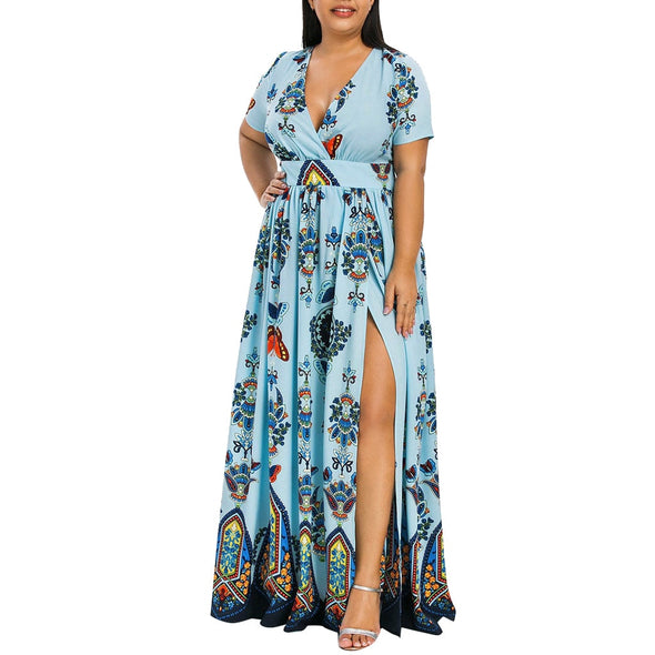 Dress Butterfly Lily Printed V-Neck Fashion Dress