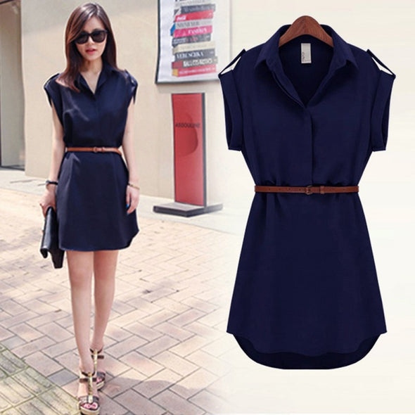 Mini Dress off Sleeve Solid Dress