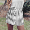 Short Stripe - High Waist - Bandage Lace up