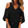 Blouse Streetwear Flare Sleeve Cold Shoulder Blouse Tunic