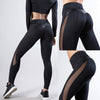 Mesh Leather Leggings Workout Mesh PU Leather