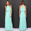 Dress Pauline Formal Chiffon Sleeveless Halter - Prom Evening Party Long Maxi dress