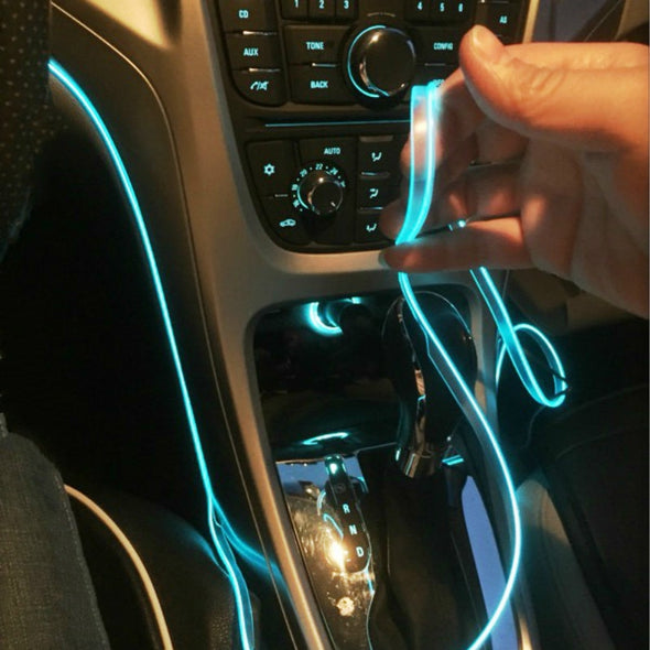 Car Interior Lighting Auto LED Strip Line flexible Neon Light With 12V USB Cigarette Drive 1M/2M/3M/5M