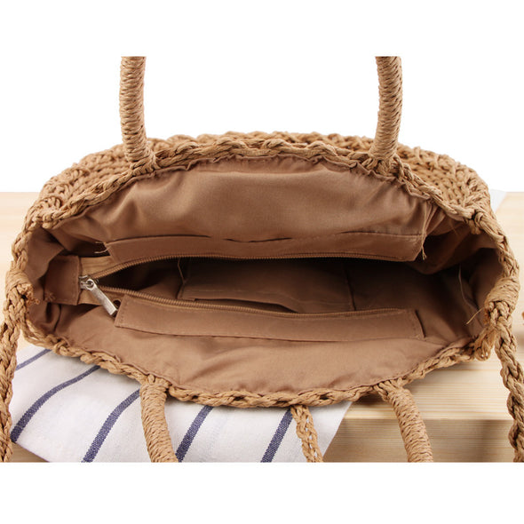 Handbags Round Straw Handmade Rattan Woven