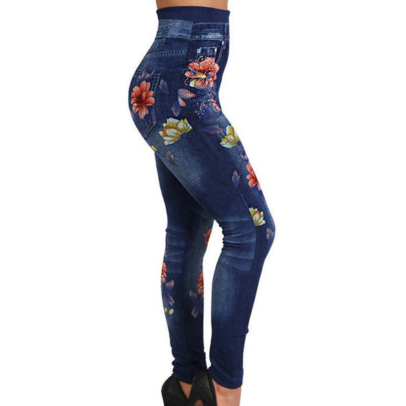 Leggings Floral Print sublimation Denim